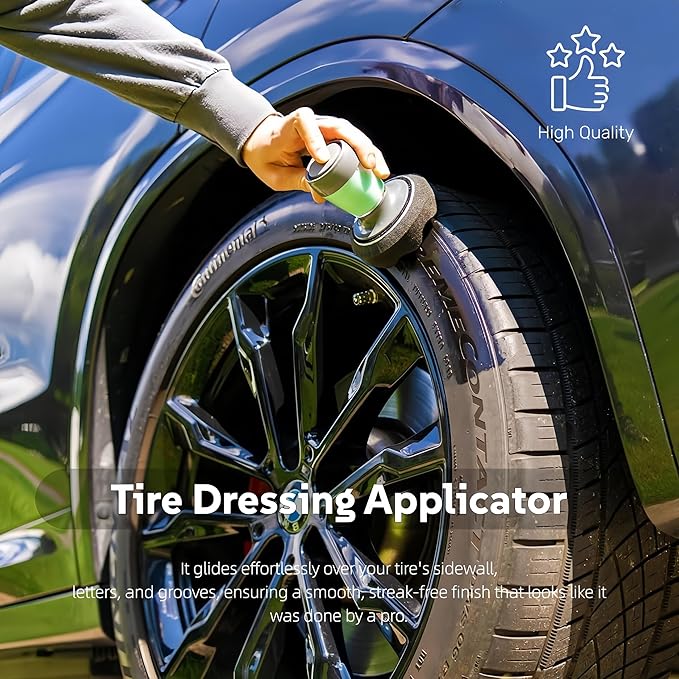 Flow Tire Shine Applicator,Reusable Car & Truck Tire Dressing Applicator,Works with All Tire Shine & Gels,Professional Car Detailing Tool