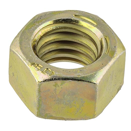 1/2"-13 (25 Pack) Grade 8 Hex Nut, Coarse Thread, Yellow Zinc by Makers Bolt