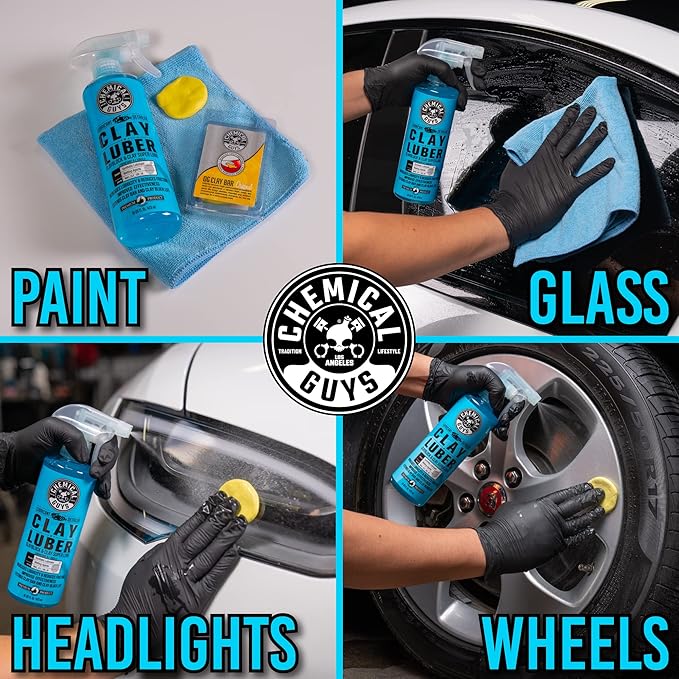 Chemical Guys CLY_109 Light Duty Clay Bar and Luber Synthetic Lubricant Kit, 16 oz (2 Items), Blue