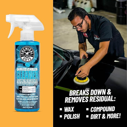 Chemical Guys 5.5" Buffing Pad Sampler Kit - 4 Piece Detailing Set with 3 Professional Foam Car Polishing Pads & 16 oz Polishing Cleaner, for Dual Action and Rotary Polishers Using 5" Backing Plates