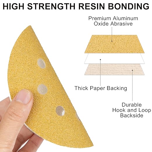 LotFancy 100 PCS 60 Grit Sanding Discs, 5 Inch 8 Hole Aluminum Oxide Orbital Sander Sandpaper for Stripping Paint, Sand Paper for Wood, Plastic, Rust Removal, Random Orbital Sander Pads