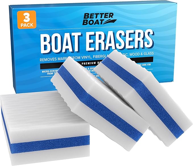 Premium Boat Scuff Erasers, Boating Accessories for Cleaning, Gift for Pontoon, Fishing, Jon Boats, Decks, Vinyl and Hull Cleaner, Gadgets for Men and Women