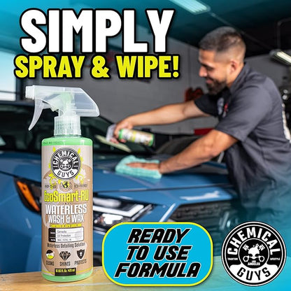 Chemical Guys EcoSmart Waterless Car Wash & Wax Ready To Use, Safe for Cars, Trucks, SUVs, Motorcycles, RVs & More, Extra Large 32 fl oz