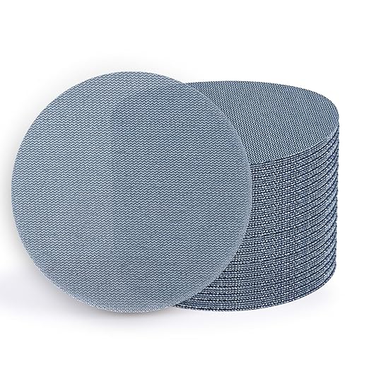 5 Inch 50 PCS Premium Ceramic Mesh Sanding Discs 240 Grit, Dust Free Hook and Loop Round Anti-Clogging Sandpaper Disc for Random Orbital Sander