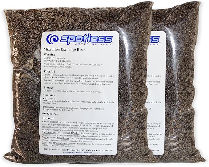 CR Spotless R2-20 Refill Resin – Spot Free Rinse for Cars, RVs & Boats - Works with All Deionized Water Systems - Long-Lasting DI Resin for Water Deionizer – Refills 20" Cartridges