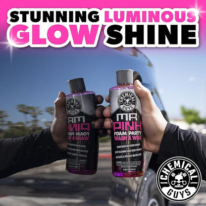Chemical Guys Mr. Pink Foam Party Wash & Wax - 64 oz Tangerine Scent High Foaming Car Wash Soap for Foam Cannons and Buckets – Safe on Paint, Clear Coat, Cars, Trucks, SUVs, and RVs