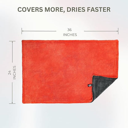 The Pro Stuff® Car Drying Towel - Extra-Large 24×36 inch (2×3 ft) | Super Absorbent | Twisted Loop Microfiber | Dual-Sided, Lint-Free, Scratch-Free, 1400 GSM Drying Towel for Car Detailing (X Large)