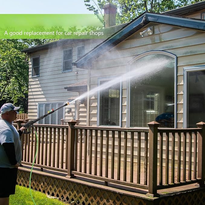 Electric Pressure Washer 5000 PSI,2.8 GPM Power Washer with Foam Cannon,Portable Cleaner with 33ft Hose Reel,4 Nozzle Tips,and Soap Bottle for Cars/Home/Driveways/Patios/Decks/Fences(Green)