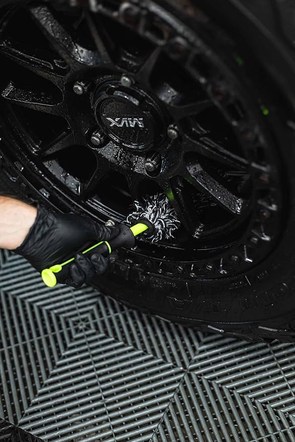 Detail Factory - Wheel Brush Mini with Interchangeable Microfiber Covers - Ultra-Soft Cleaning, Washing and Detailing Wheels, Tires, and Rims - Live Wire