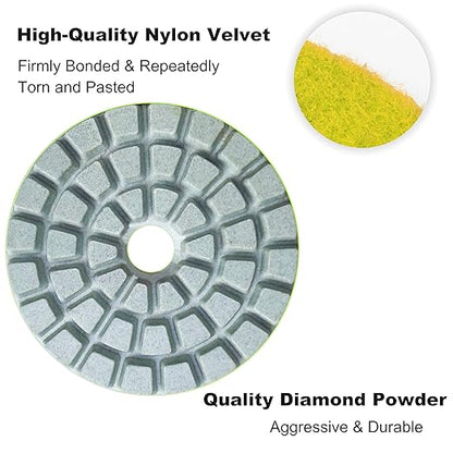 Waies 11 PCS 2 Inch Diamond Polishing Pads Kit Wet/Dry 50-10000 Grit for Concrete Stone Edge Granite Tile Marble Rock Countertop Quartz for Drill Grinder Polisher
