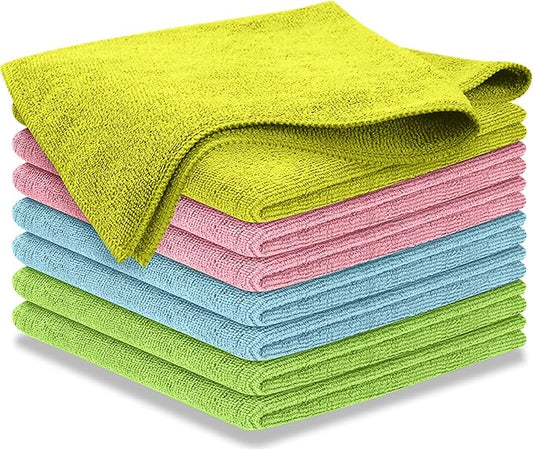 USANOOKS Microfiber Cleaning Cloth - 1200 Washes, Ultra Absorbent Towels Grip Root Weave Grime - 08pack - Multicolor