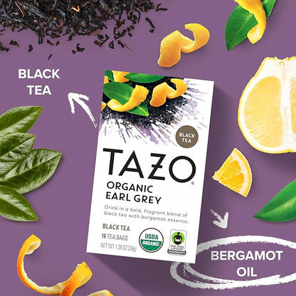 TAZO Tea Bags, Regenerative Organic: Chai Black Tea, Awake English Breakfast Black Tea, & Earl Grey Tea 16 CT (2ea) (Variety Pack)