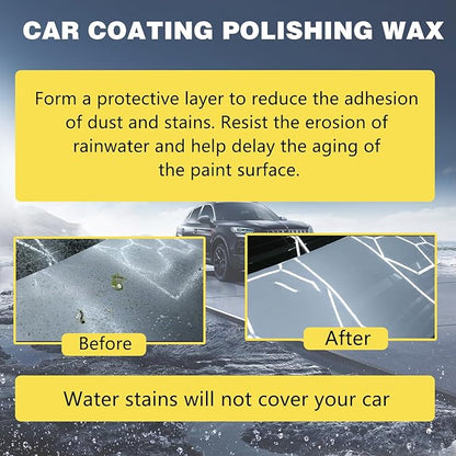 2PCS Titanium Ceramic Wax Cream for Cars,2025 Strong Protection Car Coating Polishing Wax,uto Car Scratch Repair Remover Paste Cream Paint Care Ceramic Waxes with Sponge