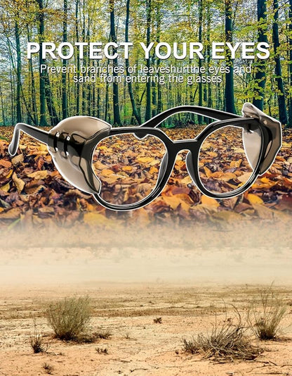 YunTuo 2/4 Pairs Eye Glasses Side Shields for Prescription Glasses - Fits Small to Medium Eyeglasses (4, Brown)