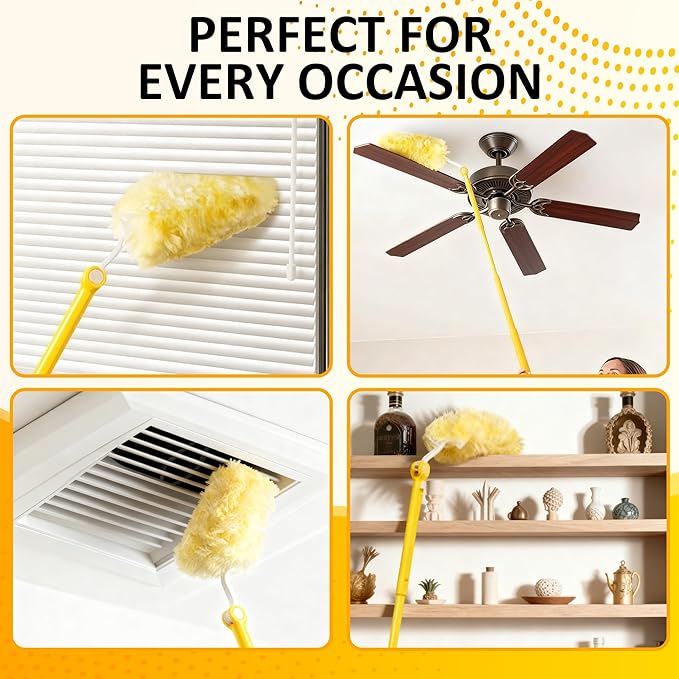 Duster Refills for Swiffer 100 Count with 1 Handle, Heavy Duty 4X Microfiber 360° Swivel Disposable Dusting Pads for Multi-Surface Cleaning - Unscented