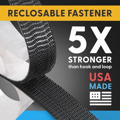 Industrial Strength - 10FT Black Indoor/Outdoor Adhesive Mounting Tape - Self Mating Reclosable Fastener Compatible with 3M SJ3550 / SJ3560 Dual Lock