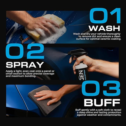 Nexgen Ceramic Spray Silicon Dioxide — Easy to Apply, Ceramic Coating Spray for Cars — Professional-Grade Protective Sealant Polish for Cars, RVs, Motorcycles, Boats, and ATVs — 16oz