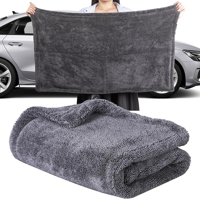 aokway Microfiber Car Drying Towel,Thickened and Absorbent Microfiber Towels, No Streaks, Scratch-Free, No Water Spots 24” x 36”（1 Pack）