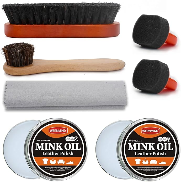 WERNMIND Mink Oil White Saddle Soap Leather Cleaning Boots Shoe Cleaner Leather Conditioner Boot Cace Kit