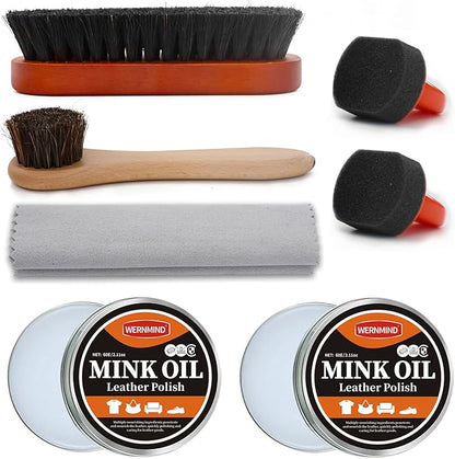 WERNMIND Mink Oil White Saddle Soap Leather Cleaning Boots Shoe Cleaner Leather Conditioner Boot Cace Kit