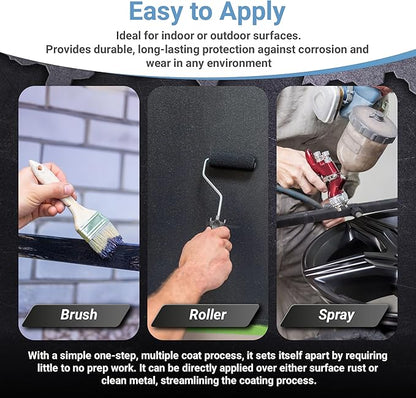 RUST BULLET DuraGrade Color - Black - 1 Gallon - Advanced Technology Corrossion Control, Rust Inhibitor & Protective Coating, Exceptional Adhesion, UV Resistant