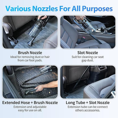 NIKCOSMK Car Cleaning Kit, Car Detailing Kit with Car Vacuum 8000PA High Suction, Car Interior Cleaning Supplies with Detailing Brushes, Windshield Cleaner Tool, Car Accessories for Men & Women