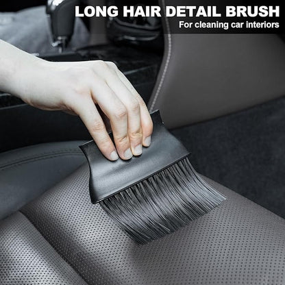 ThinkLearn Car Interior Detailing Kit, Car Cleaning Kit Interior, Including 7Pcs Auto Detailing Brush Set and Storage Bag, Car Accessories Supplies Tools for Auto Truck Cleaning