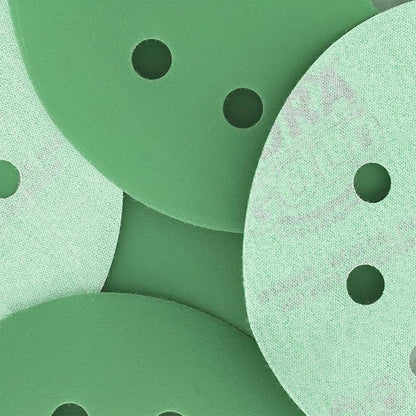 Dura-Gold Premium 1500 Grit 5" Green Film Sandpaper Discs, 8 Hole Pattern Dustless, 50 Discs - Hook & Loop Backing for Orbital DA Sander, Detailing Finishing Color Sanding Automotive Paint Woodworking