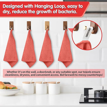FIXSMITH Red Microfiber Cleaning Cloth -Pack of 8, Highly Absorbent Cleaning Rags, 16"X12" All Purpose Cleaning Towels for Housekeeping, Kitchen, Car, Lint Free and Reusable Microfiber Towels