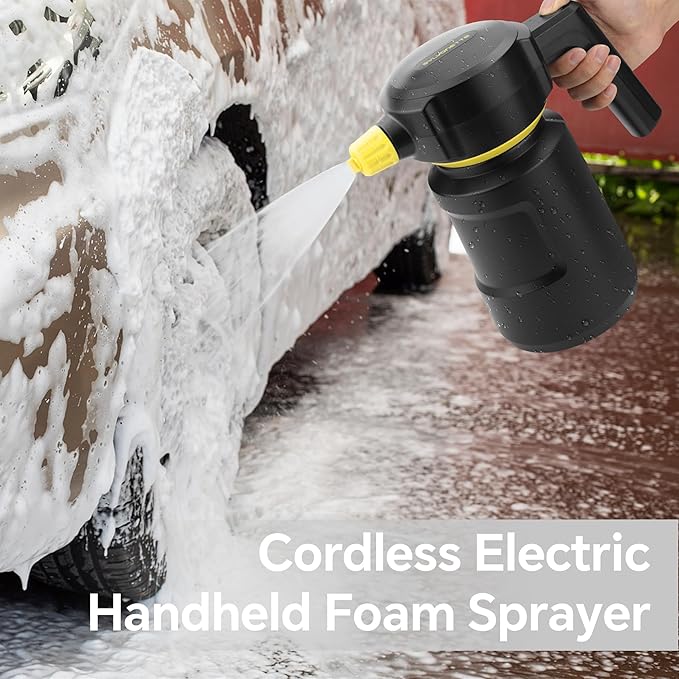 Electric Car Foam Sprayer 2L Cordless Foam Cannon Battery Powered Foam Gun Car Wash Sprayer 4500Mah USB C Rechargeable