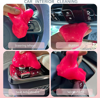 CR CHRWLIN 3-Pack Car Cleaning Gels Car Interior Cleaner Putty Slime Auto Detailing Tools Universal Dust Removal Cleaning Kit for Car Accessories Vents 3C Office Scented Rose