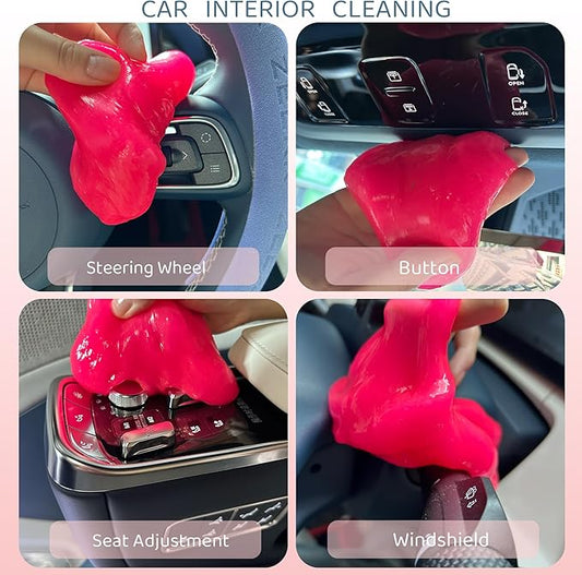 CR CHRWLIN Car Cleaning Gel Putty Car Interior Cleaner Slime Auto Detailing Tools Universal Dust Removal Cleaning Kit for Car Accessories Vents 3C Office Scented 1Pack Rose