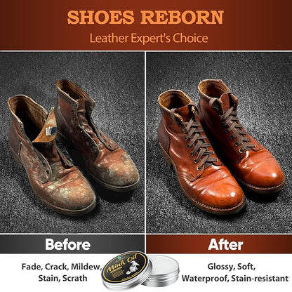 Feilove 4-in-1 Mink Oil Leather Conditioner and Cleaner 3.52 oz - Premium Waterproof Formula for Boots and Shoes