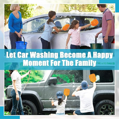 Toulite 16 Pcs Car Wash Mitt Chenille Microfiber Wash Mitt Double Sided Glove Cleaning Drying Mitts (7.48 x 10.24 Inch,Orange)