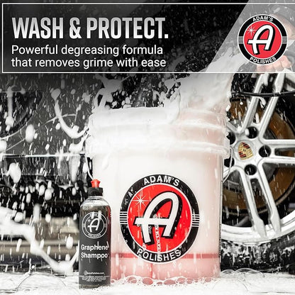 Adam's Polishes Graphene Shampoo 16oz - Ceramic Coating Infused Car Wash Soap - Powerful Cleaner & Protection In One Step - pH Neutral, High Suds For Foam Cannon, Foam Gun, Or Detailing Bucket