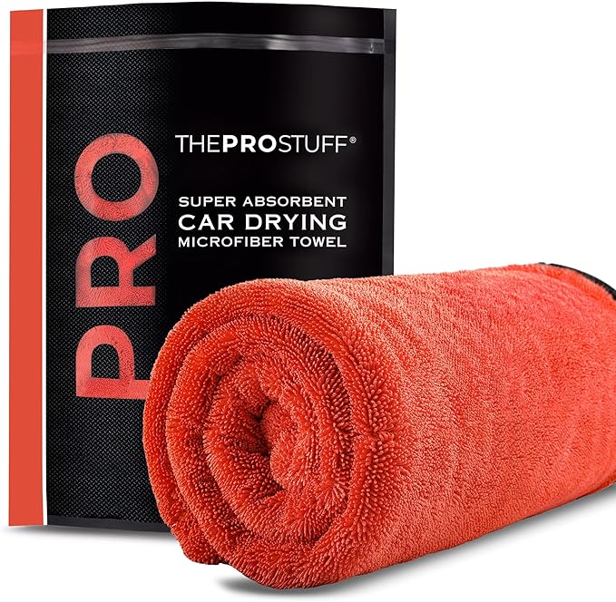The Pro Stuff® Car Drying Towel - Extra-Large 24×36 inch (2×3 ft) | Super Absorbent | Twisted Loop Microfiber | Dual-Sided, Lint-Free, Scratch-Free, 1400 GSM Drying Towel for Car Detailing (X Large)