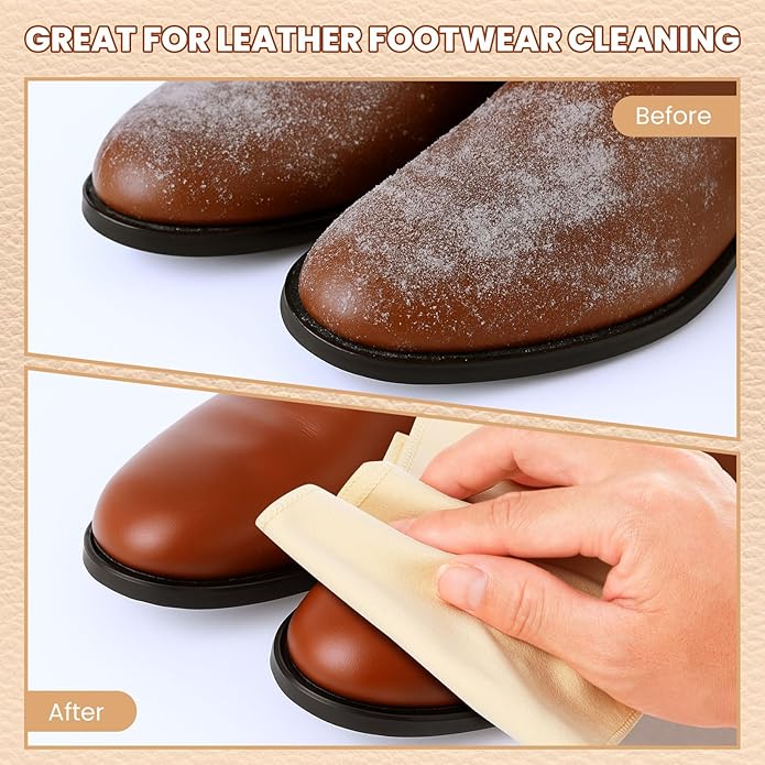10 Pcs Shine Shoes Cloth Kit Polish Dauber Applicators Cleaning Leather Shoes Boots Microfiber Care Cloths Suede Cleaner