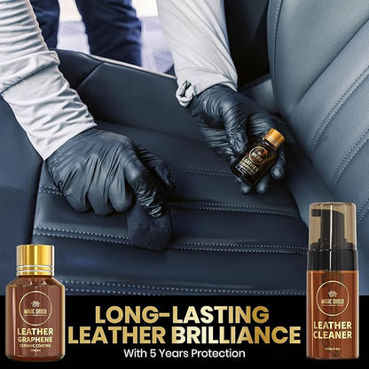 Magic Shield Graphene Leather Care Coating- Lasts 5 Years+ in Real World - Advance SiO2 Protection, UV & Water Resistant, Perfect for Cars, Motorcycles, Marine, RVs, Furniture and Shoes