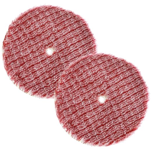 MDEOOSKY 5 Inch Polishing Pads, 2Pcs Coarse Wool Cutting Pad for Heavy Duty Car Polishing, Short Hair Buffing Wheel for Hook and Loop Backer