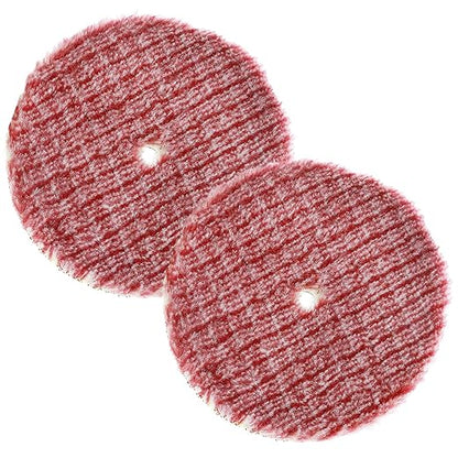 MDEOOSKY 5 Inch Polishing Pads, 2Pcs Coarse Wool Cutting Pad for Heavy Duty Car Polishing, Short Hair Buffing Wheel for Hook and Loop Backer