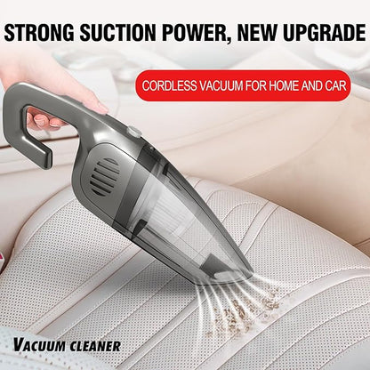 BZY Handhled Vacuum Cordless Portable,16500Pa High Power Rechargeable with Multi Accessories Lightweight Small Portable Dust Busters Cordless Rechargeable for Car,Office and Home Cleaning Grey