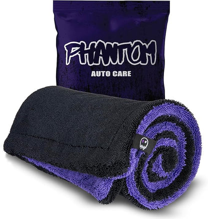 Phantom Drying Towel - 1600 GSM, Large 24" x 36", Ultra-Absorbent Twisted Loop Microfiber, Premium Quality for Cars, Trucks & Multi-Purpose Use
