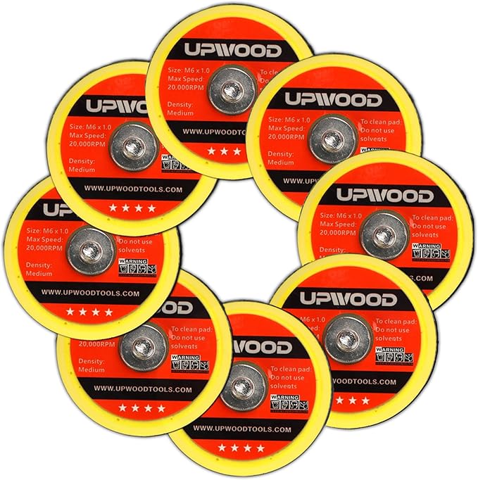 UPWOOD 8 pcs 2 inch M6 Thread Hook and Loop Backing Pad for Mini Air Sander Polisher