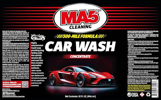 MA5x Car Wash Soap | Concentrated, pH Balanced | High Performance Foaming Car Wash Soap | 32oz Bottle | Pack of 1