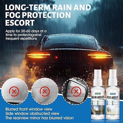 OverZyn Windshield Water Repellent, Windshield Fog Prevention Long-Lasting Water Repellency and Fog Prevention Ensure a Clear and Continuous Field of Vision for Windshields Car Window Eyeglass Lenses