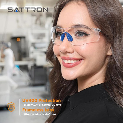 Clear Safety Glasses 12 Pack, Protective Eyewear UV Protection ANSI Z87.1, Safety Goggles Scratch & Impact Resistant, Eye Protection with Nose Pads for Men & Women Construction, Shooting, Lab Work