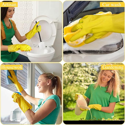 Gandeer 36 Pair Reusable Household Gloves Long Rubber Dishwashing Gloves Kitchen Cleaning for Dishes Clean Gardening
