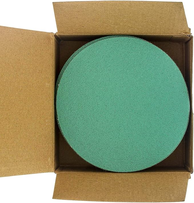 Dura-Gold Premium 5" Green Film Sanding Discs - 80 Grit (Box of 50) - Hook & Loop Backing Sandpaper Discs for DA Sanders, Finishing Coarse Cut Abrasive - Sand Automotive Car Paint, Woodworking Wood