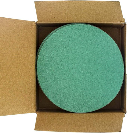 Dura-Gold Premium 5" Green Film Sanding Discs - 80 Grit (Box of 50) - Hook & Loop Backing Sandpaper Discs for DA Sanders, Finishing Coarse Cut Abrasive - Sand Automotive Car Paint, Woodworking Wood