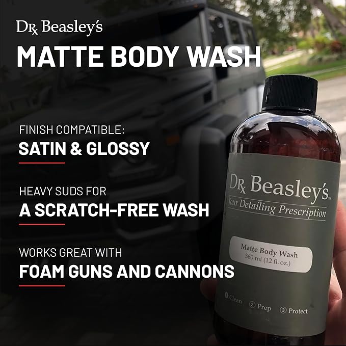 Dr. Beasley's MP10D12 Matte Body Wash-12 oz., Premium Matte Car Wash Soap, pH Balanced, Readily Biodegradable
